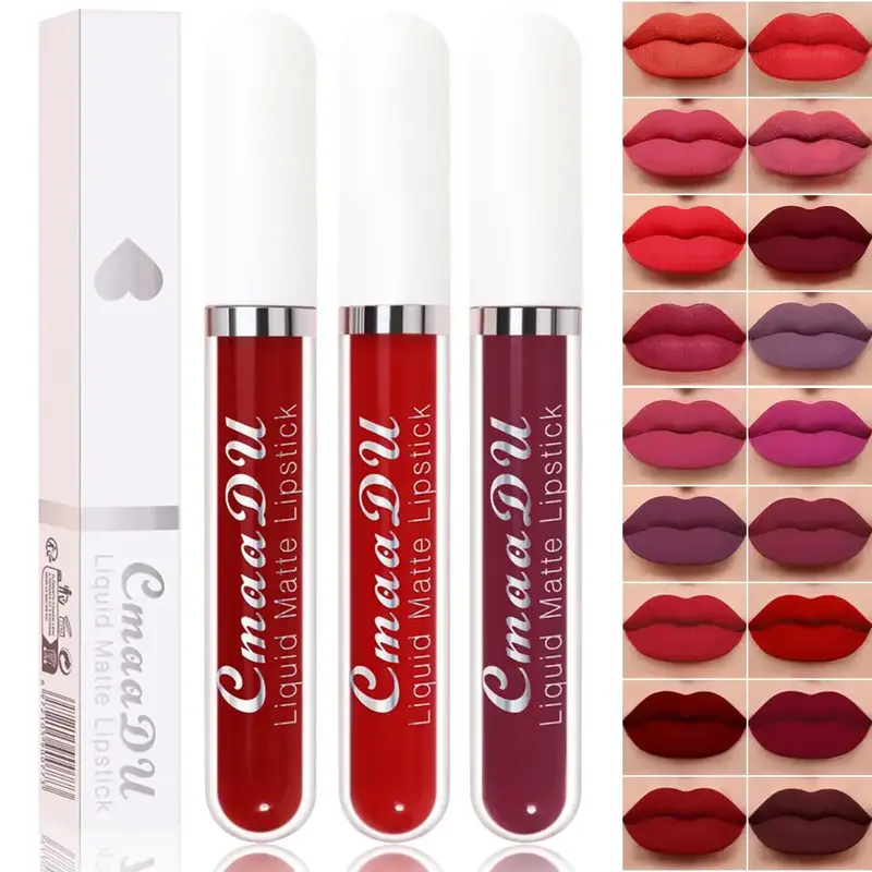 Long-lasting Matte Liquid Lipstick, Waterproof, Non-stick, Fruit Scented, Sweatproof, Hydrating, Individual Lipsticks, Fruit ...