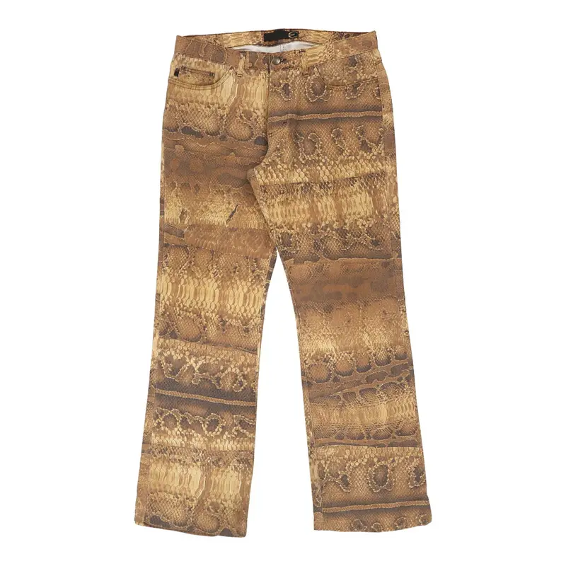 Just Cavalli Animal print Trousers - 34W UK 14 Brown Cotton | Size: UK 14
