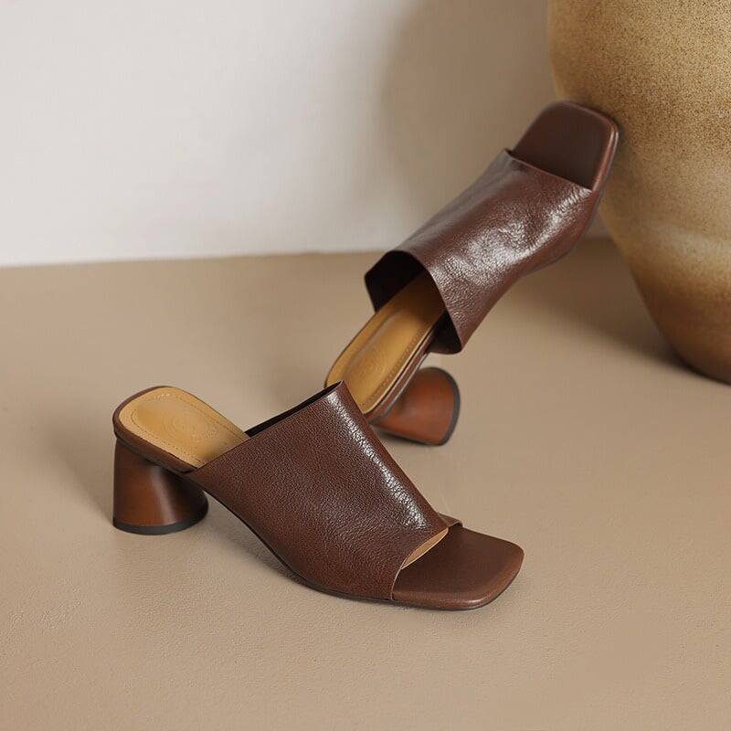 CHIKO Vida Open Toe Block Heels Slides Sandals