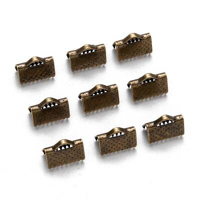 Iron Ribbon Crimp Ends