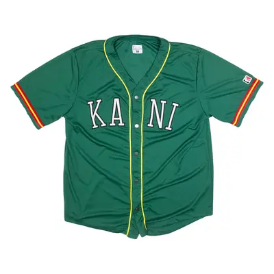 KARL KANI Baseball Mens Jersey Green USA Button Neck 2XL