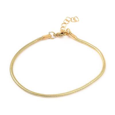 1Pc Unisex 304 Stainless Steel Round Snake Chain Bracelets