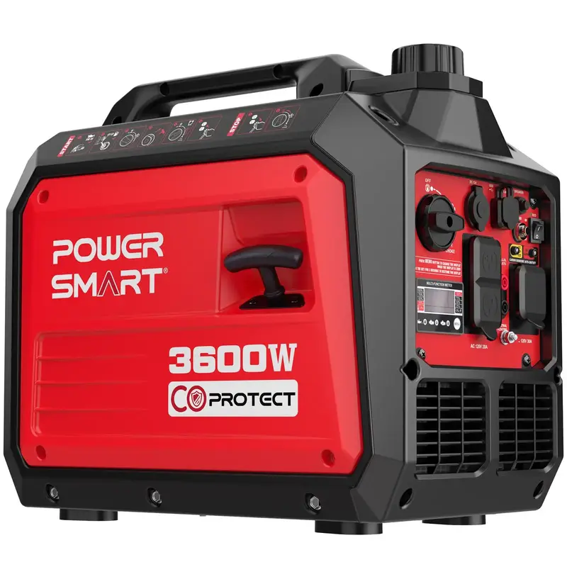 PowerSmart 3600 Watt Quiet Portable Inverter Generator, RV Ready 30A Outlet, Parallel Capable, Emergency Use Camping, EPA Com...