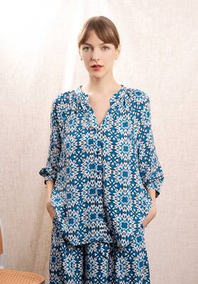 Blouse Florelle Blue-Flower | Color: BLUE FLOWER | Size: L