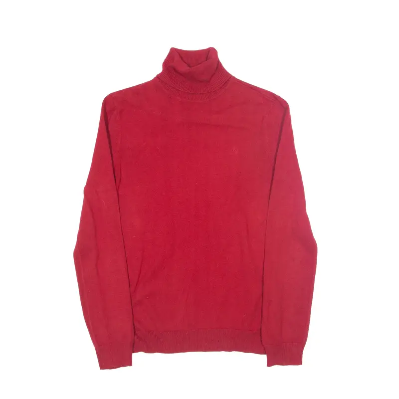 LAUREN RALPH LAUREN Petit Jumper Red Tight Knit Roll Neck Womens S