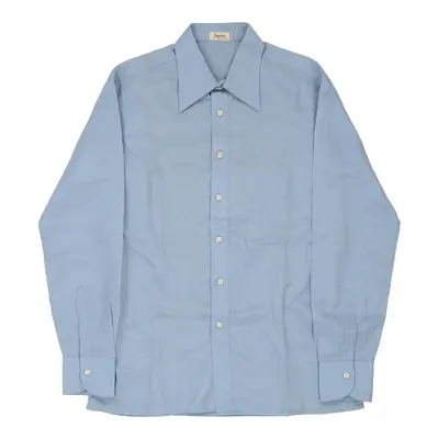 1970s Ingram Shirt - Medium Blue Cotton Blend