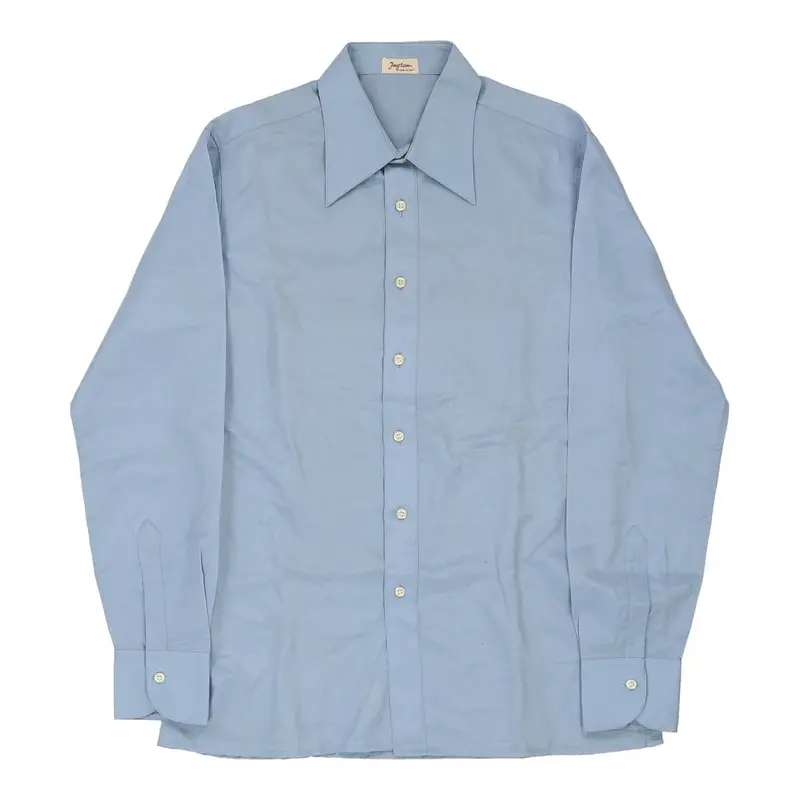 1970s Ingram Shirt - Medium Blue Cotton Blend