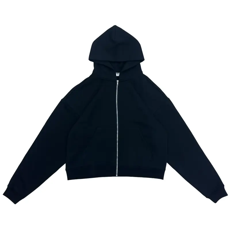 350 GSM 'Black' Zip-Up Hoodie
