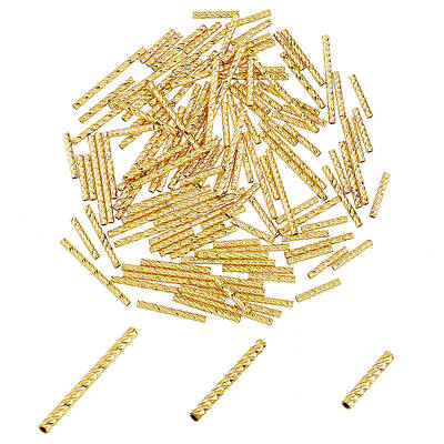 120Pcs 3 Style Brass Tube Beads
