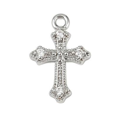 Brass Micro Pave Clear Cubic Zirconia Pendants