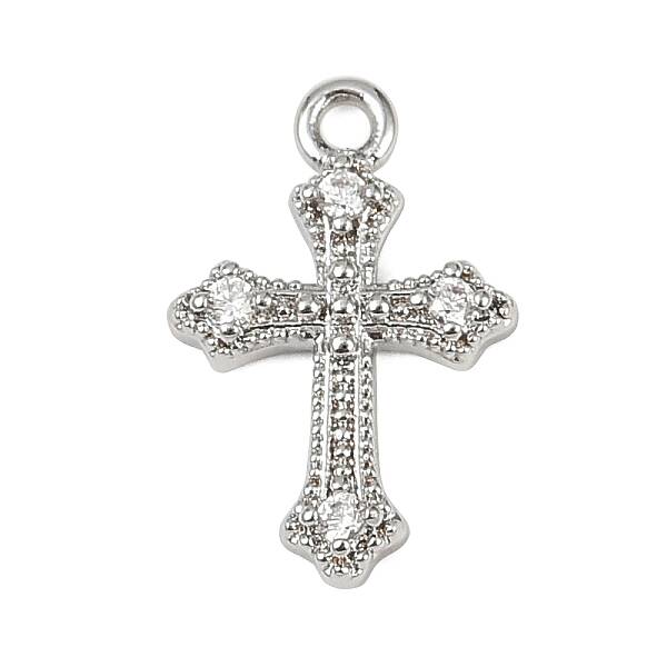 Brass Micro Pave Clear Cubic Zirconia Pendants