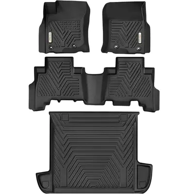 Custom Fit All-Weather Floor Mats & Cargo Liner Set for 2024 Toyota 4Runner (2013-2024, 5 Passenger Model w/o Sliding Rear Tr...