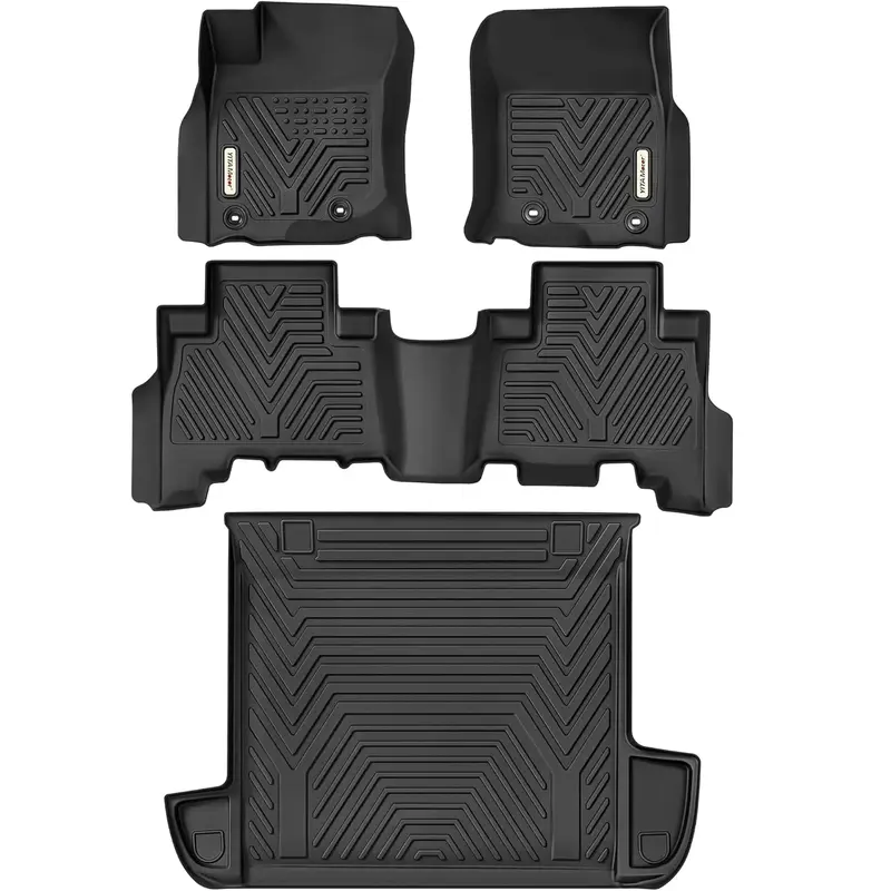 Custom Fit All-Weather Floor Mats & Cargo Liner Set for 2024 Toyota 4Runner (2013-2024, 5 Passenger Model w/o Sliding Rear Tr...