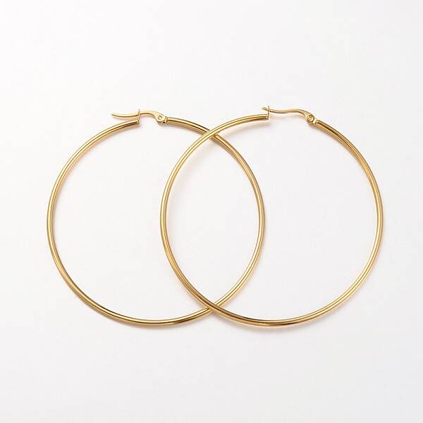 Ion Plating(IP) 304 Stainless Steel Hoop Earrings