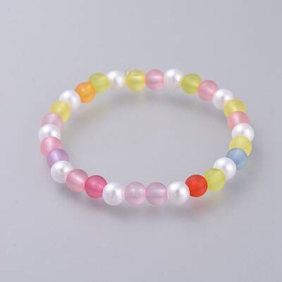 Acrylic Imitated Pearl  Stretch Kids Bracelets