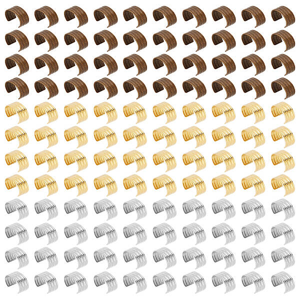 120Pcs 3 Colors Brass Folding Crimp Ends