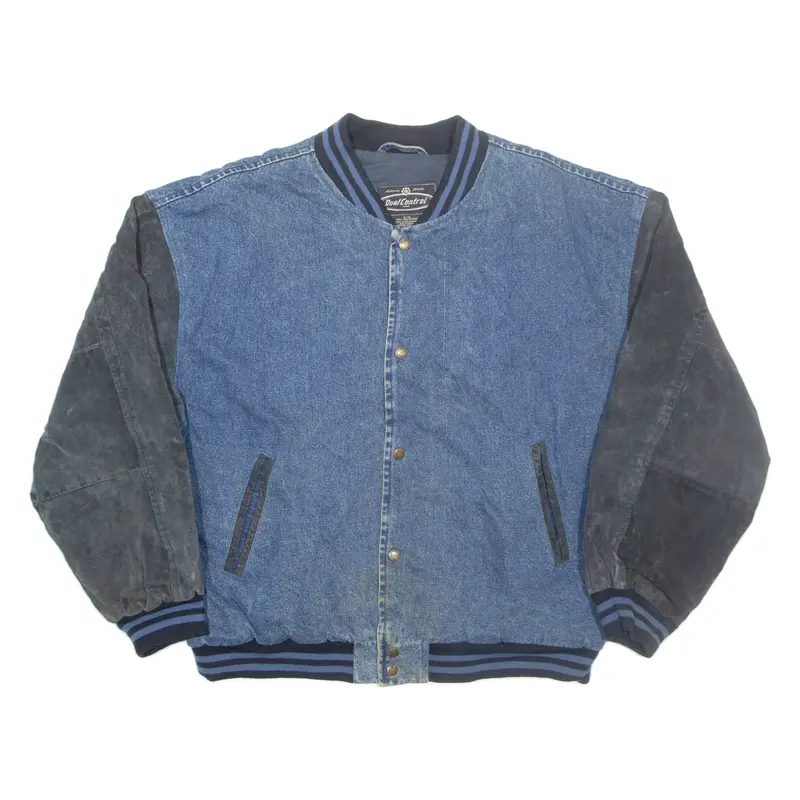 DUAL CONTROL Mens Bomber Jacket Blue XL