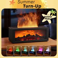 Fireplace Humidifier ,USB-Powered Simulated Flame Aroma Diffuser, Colorful Flame Fire Diffuser Humidifier, 7 Colors Changing...