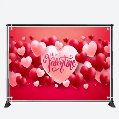 Be My Valentine Repeat Heart Valentines Day Backdrop - Aperturee