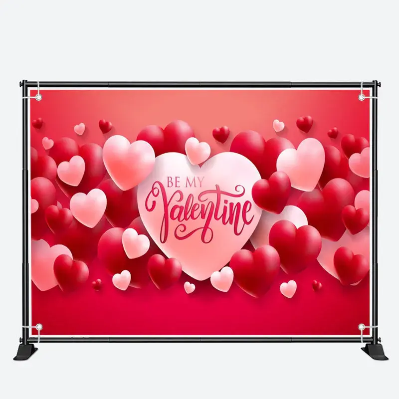 Be My Valentine Repeat Heart Valentines Day Backdrop - Aperturee