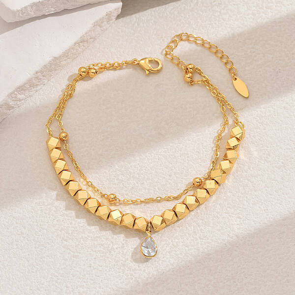 Brass Micro Pave Cubic Zirconia Milti-strand Breacelets