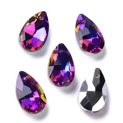 Faceted Teardrop Glass Pendants