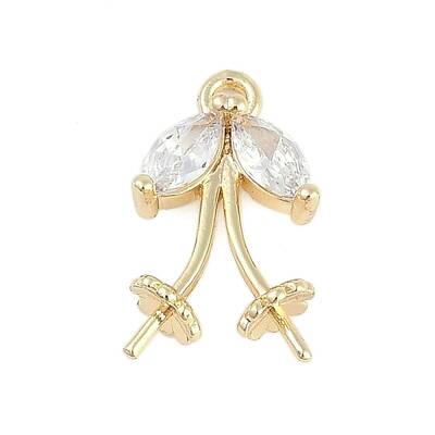 Rack Plating Brass with Cubic Zirconia Pendants
