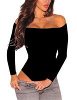 Women's Christmas One Shoulder Long Sleeves Solid Bodysuit Tops Bottom Shirts,2024 Winter Off Shoulder Leotard Y2K Slim Cloth...