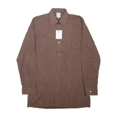 MARSUM Womens Plain Shirt Brown Long Sleeve S