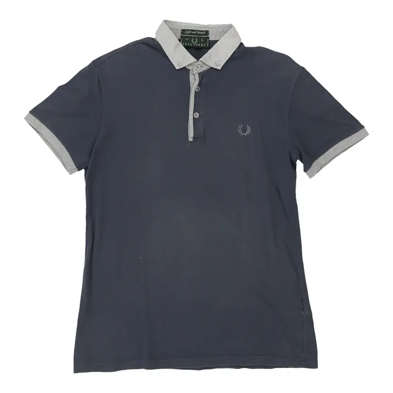 Fred Perry Polo Shirt - Large Blue Cotton