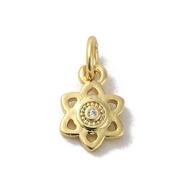 Real 18K Gold Plated Brass Pave Cubic Zirconia Pendants