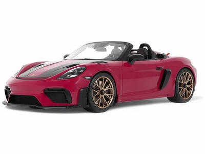 2023 Porsche 718 Spyder RS Purple with Carbon Stripes 1/18 Model Car by GT Spirit