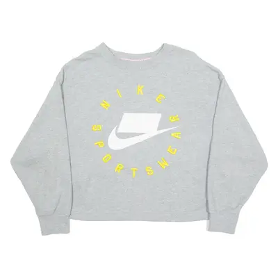 NIKE Womens Sweatshirt Grey Crew Neck S