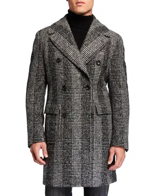 Mens Overcoat -Mens Long Wool Topcoats- Topcoat For Men-Mens Double breasted Overcoat - Gray Double breasted Coat