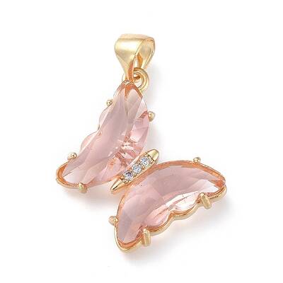 Brass Micro Pave Clear Cubic Zirconia Pendants