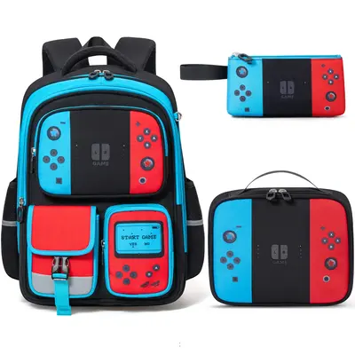 Fimibuke 3PCS Waterproof Backpack for School,Bookbag Set with Lunch Box & Pencil Case,colorful/Laptop/Luminous school bag for...