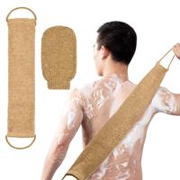 Back Scrubber Set, 2 Counts Back Scrubber  Body Exfoliating Glove & Strap, Body Cleaning Gloves Set for Home Hotel Salon Bath...