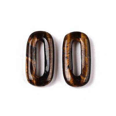 Natural Tiger Eye Oval Pendants