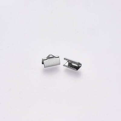 Non-Tarnish 304 Stainless Steel Ribbon Crimp Ends