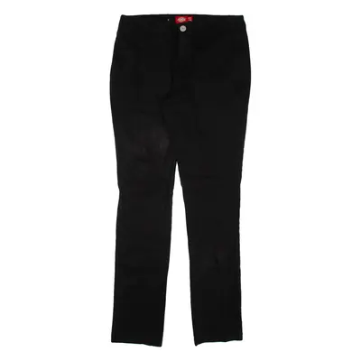 DICKIES Womens Trousers Black Slim Straight W30 L31