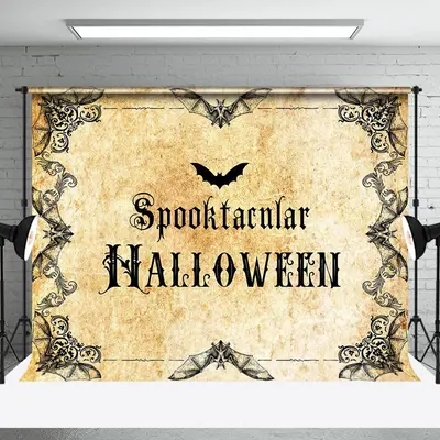 Aperturee Vintage Gothic Bats Spooktacular Halloween Backdrop - Aperturee