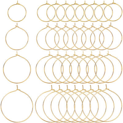 160Pcs 4 Style Brass Wine Glass Charm Rings