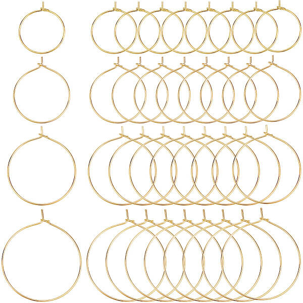 160Pcs 4 Style Brass Wine Glass Charm Rings