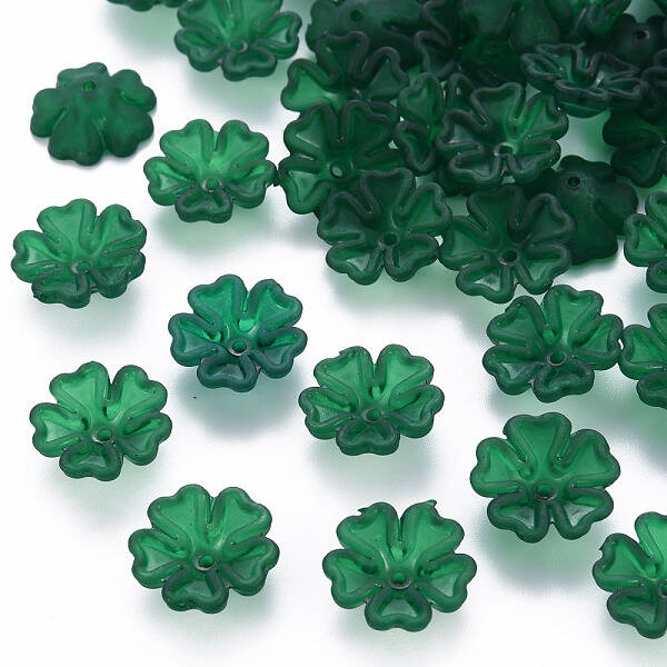 Transparent Frosted Acrylic Bead Caps