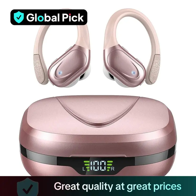 Wireless In-ear Headphones, Audio Stereo Sound BT 5.3 Ear Hook Gaming Headset Earphones, Portable Waterproof Sports Bluetooth...