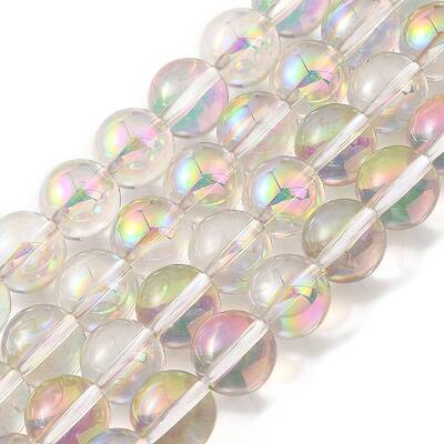 Transparent Electroplate Glass Beads Strands