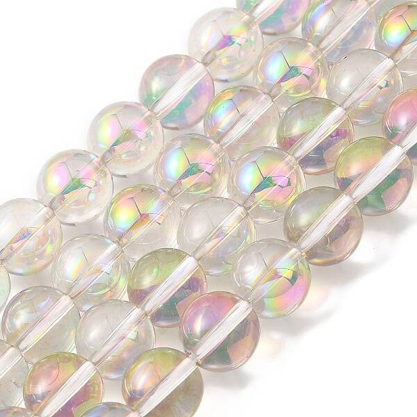 Transparent Electroplate Glass Beads Strands