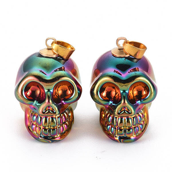 5Pcs Electroplate K9 Glass Pendants