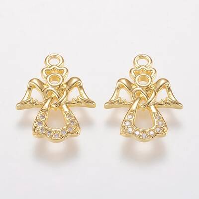 Brass Micro Pave Cubic Zirconia Charms