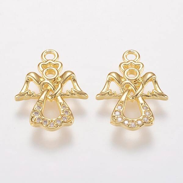 Brass Micro Pave Cubic Zirconia Charms